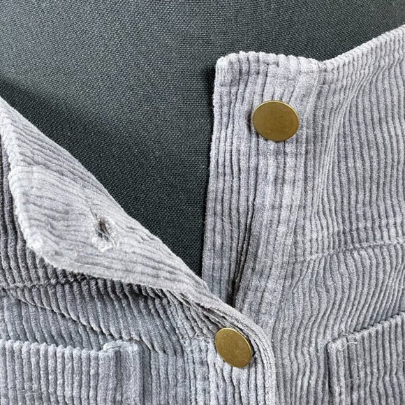 Mittoshop • Gray Corduroy Mini Skirt with Fringe Hem Line • Size: Small (NWOT) - Picture 5 of 9